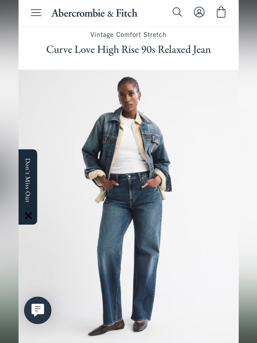 Abercrombie & Fitch Curve Love High-Rise 90s Relaxed Jean Short